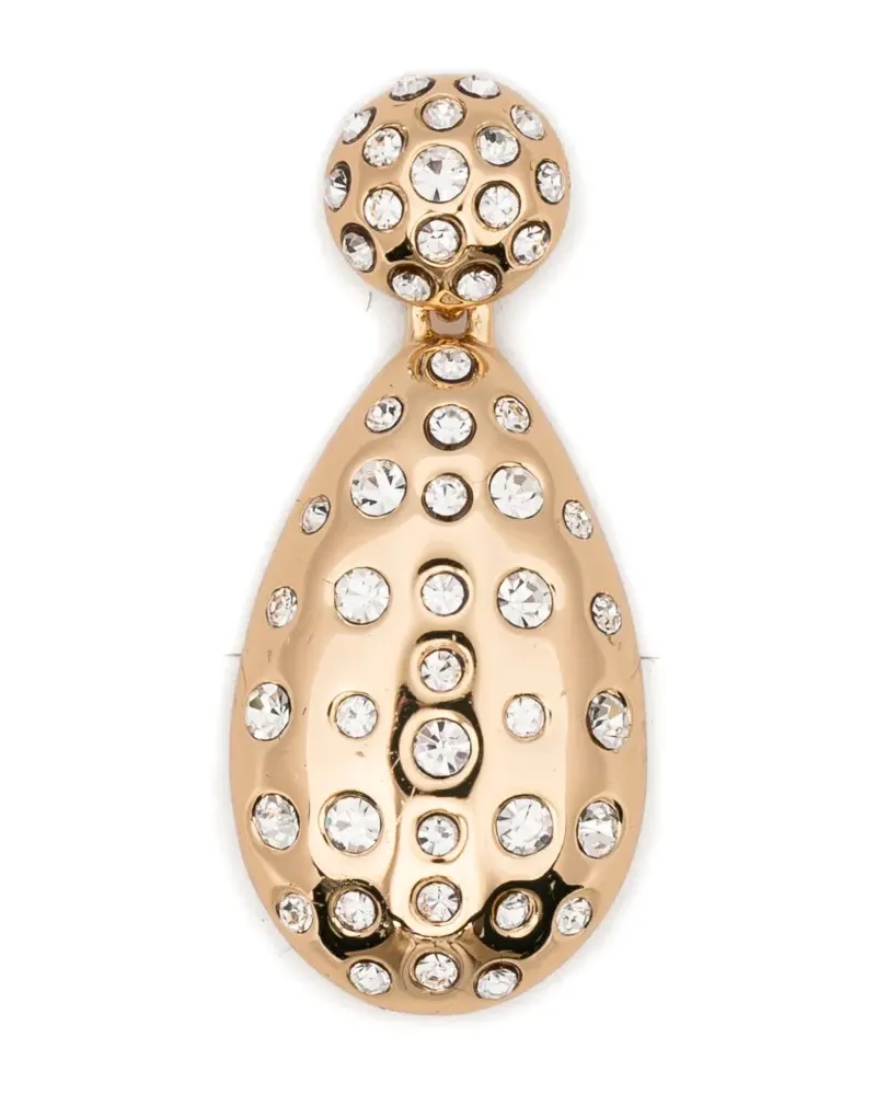 Self-Portrait rhinestones-embellished drop earrings - Gold Gold