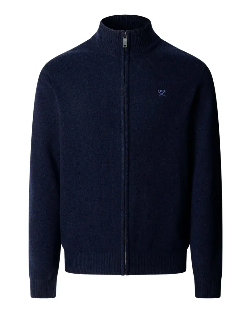Hackett zip-up lambswool cardigan - Blau Blau