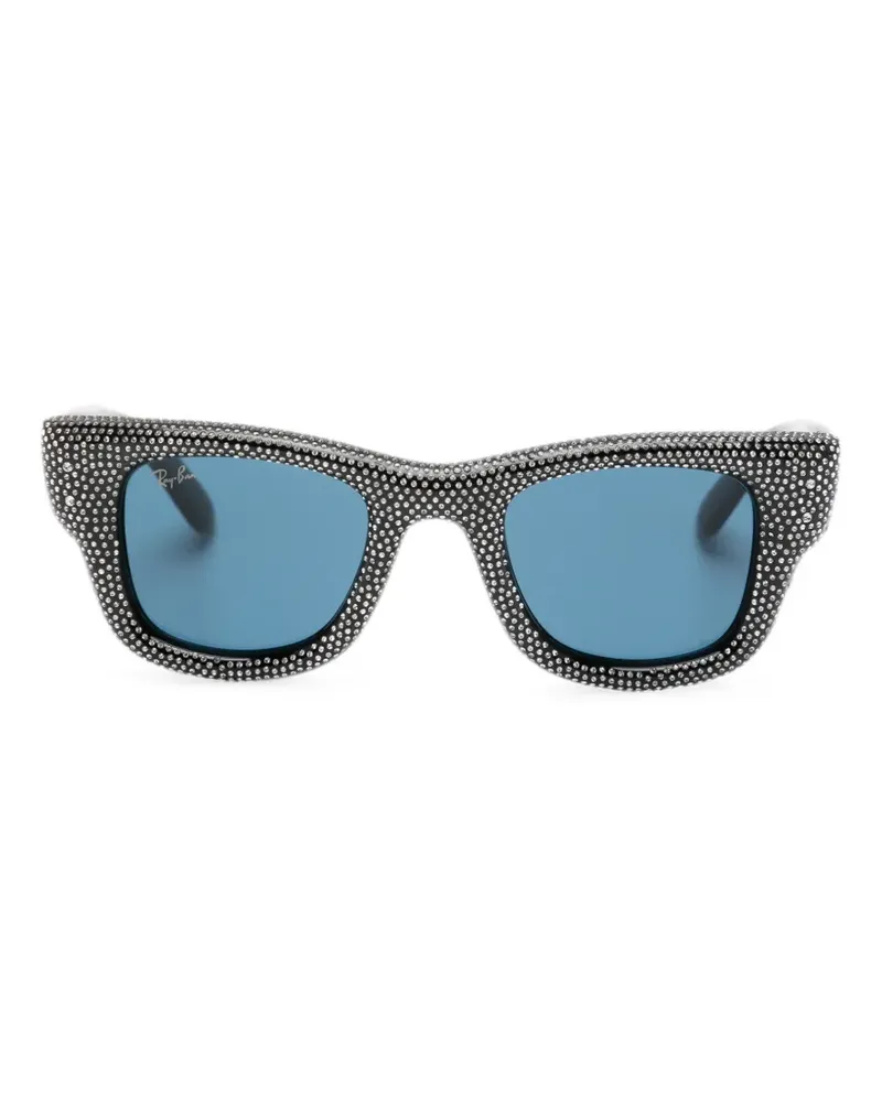 Ray Ban Wayfarer Puffer Sonnenbrille mit Kristallen - Schwarz Schwarz