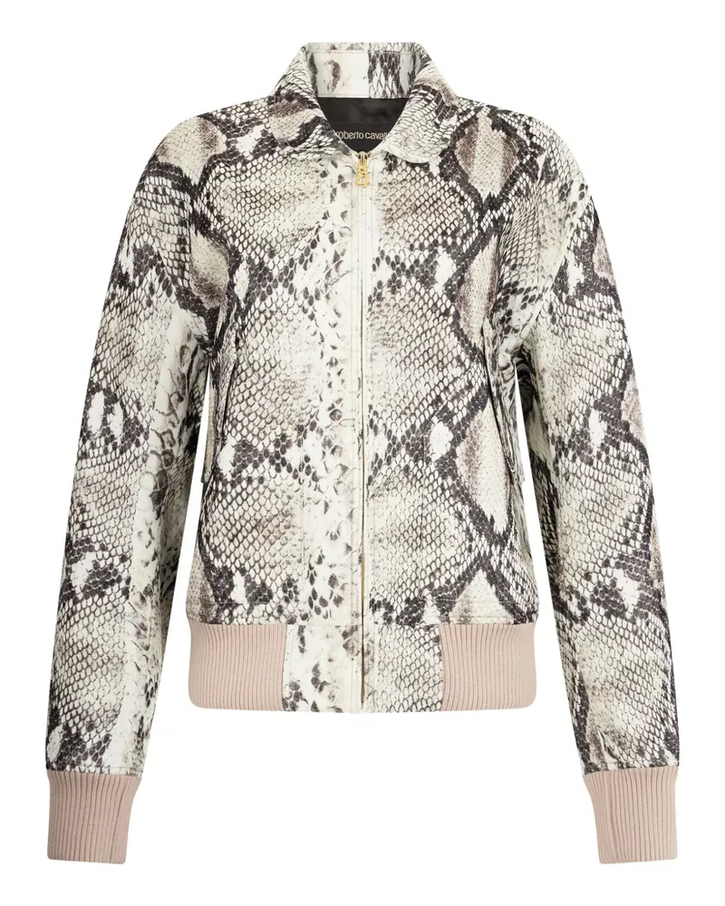 Roberto Cavalli Jacke mit Python-Print - Weiß Weiß