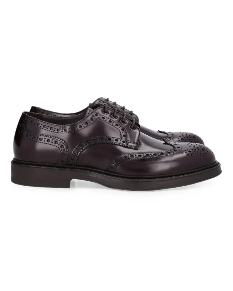 Al Duca D’Aosta 1902 polished brogue derby shoes - Rot Rot