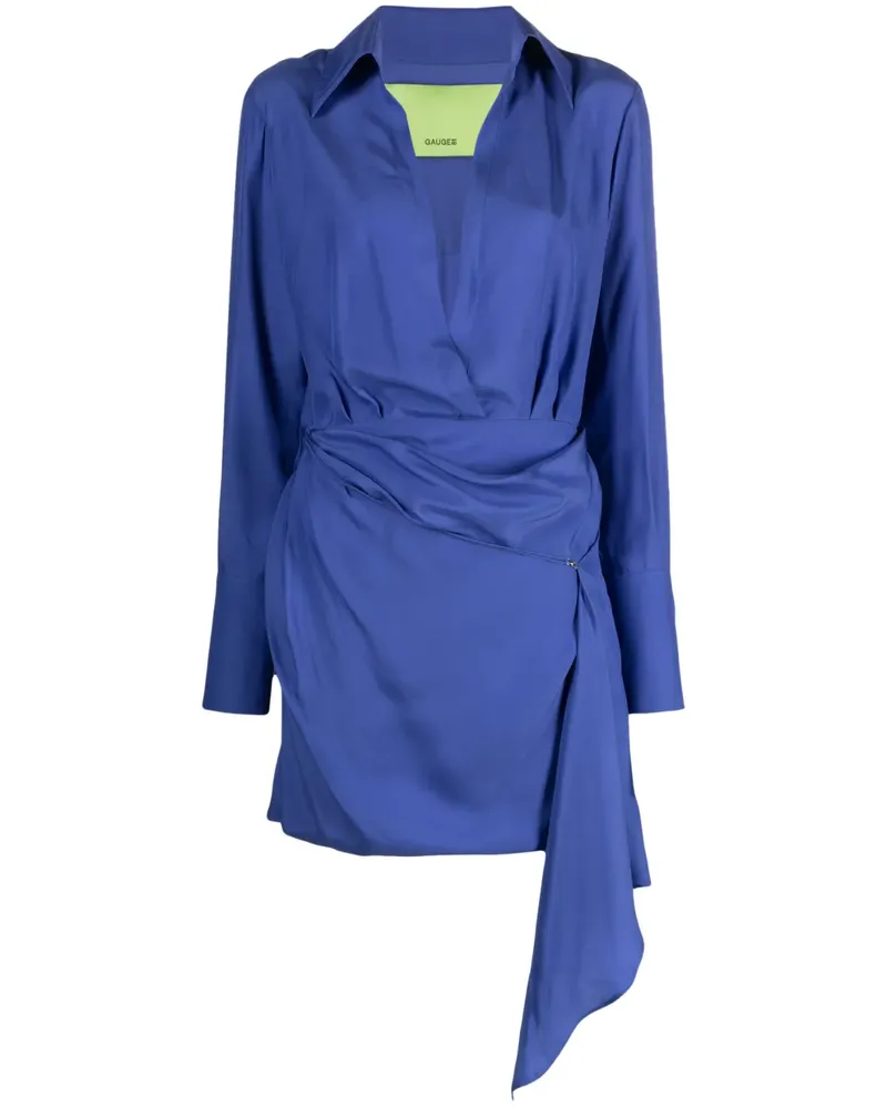 GAUGE81 Gravia Minikleid aus Seide - Blau Blau
