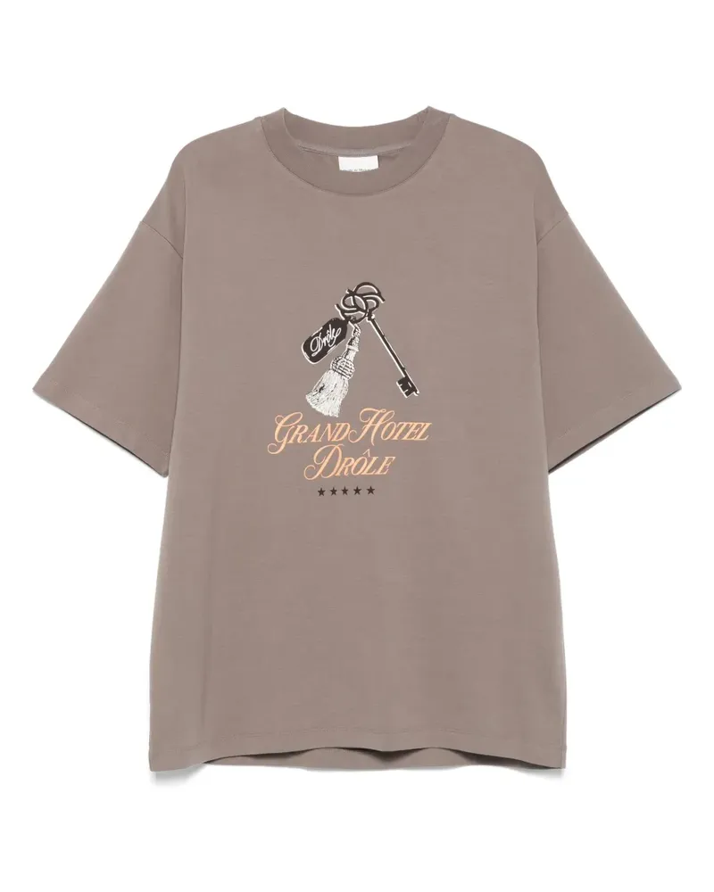 Drôle de Monsieur T-Shirt mit grafischem Print - Grau Grau