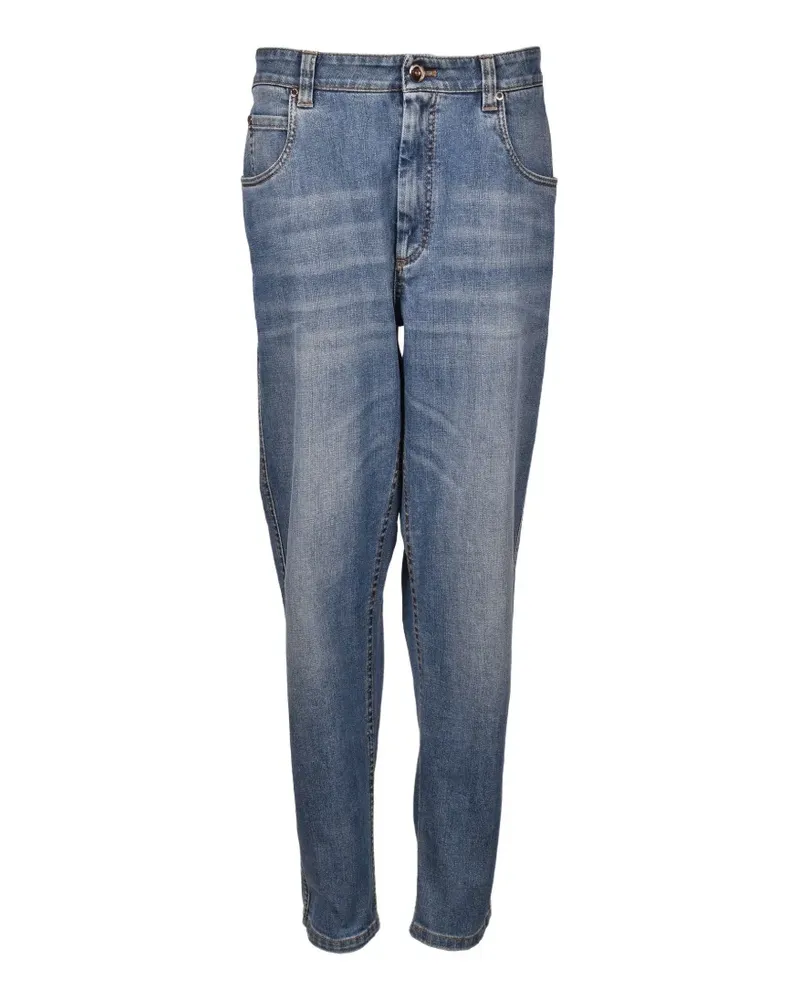 Brunello Cucinelli whiskered-effect jeans - Blau Blau