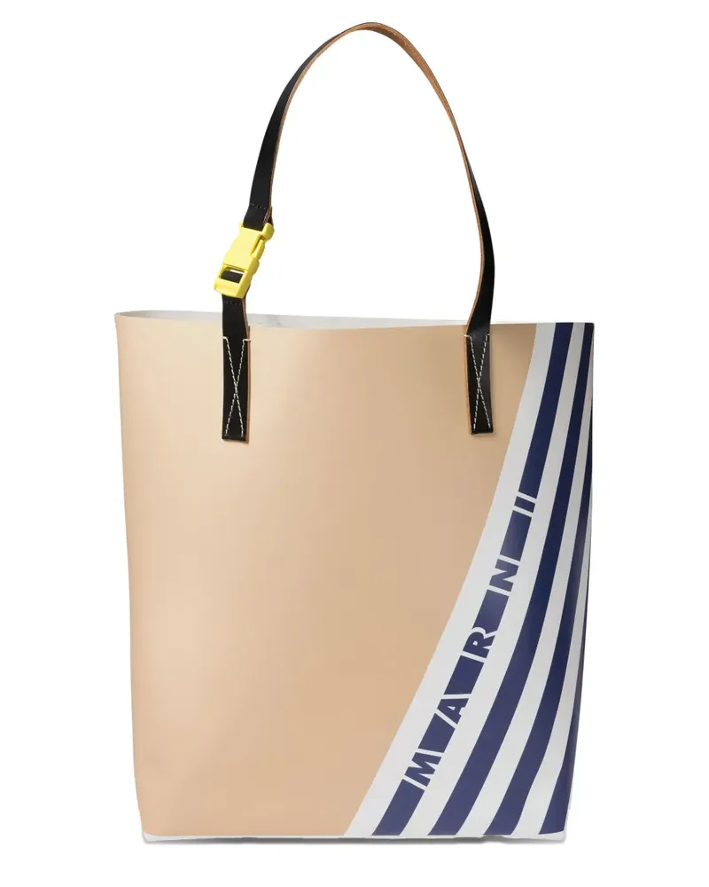 Marni Tote Bag mit Streifendetail - Nude Nude