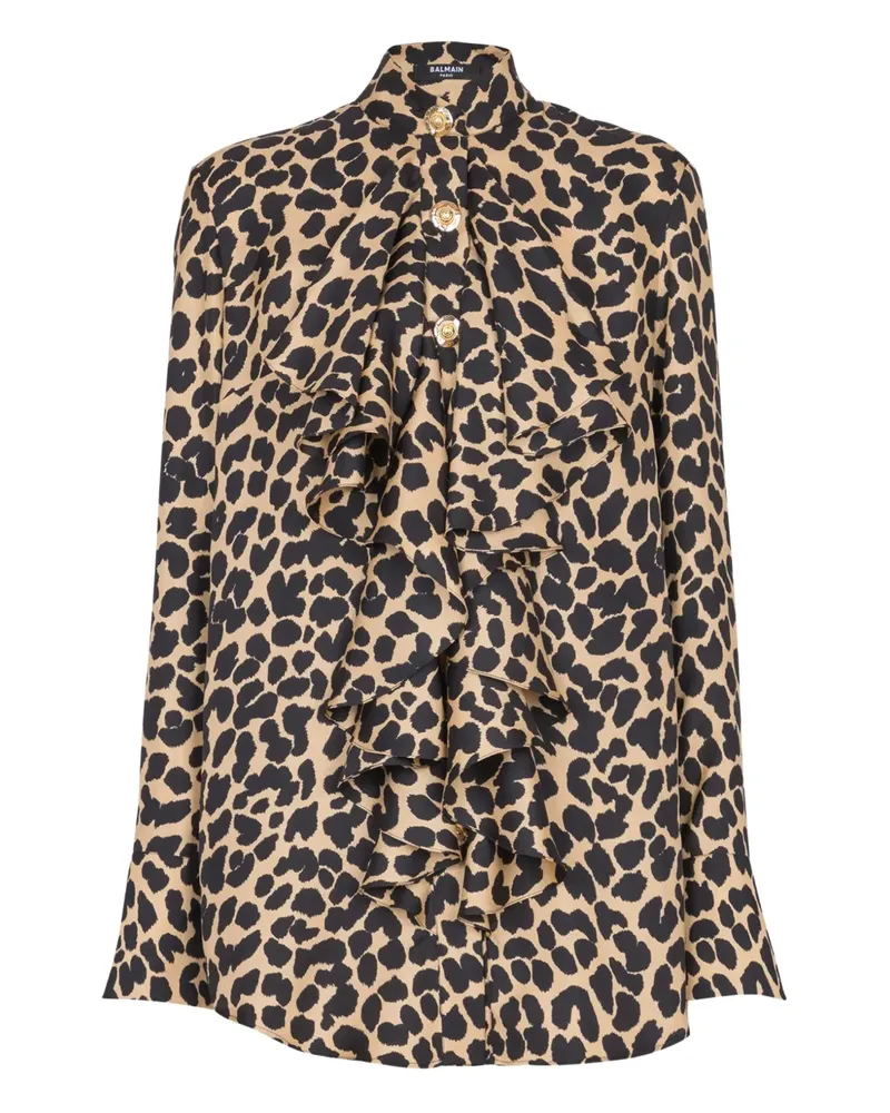 Balmain Hemd mit Leoparden-Print - Nude Nude