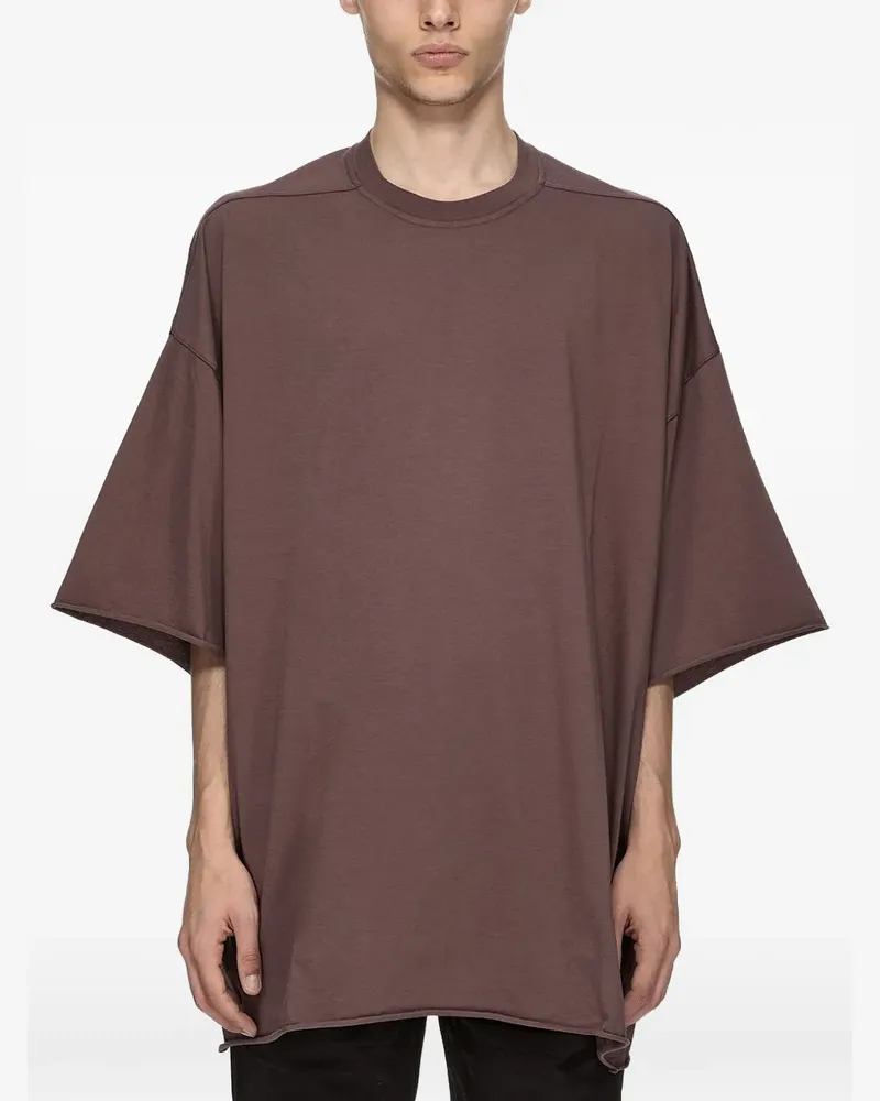 Rick Owens T-Shirt mit ungesäumten Kanten - Braun Braun