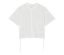side-drawstring cropped cotton T-shirt