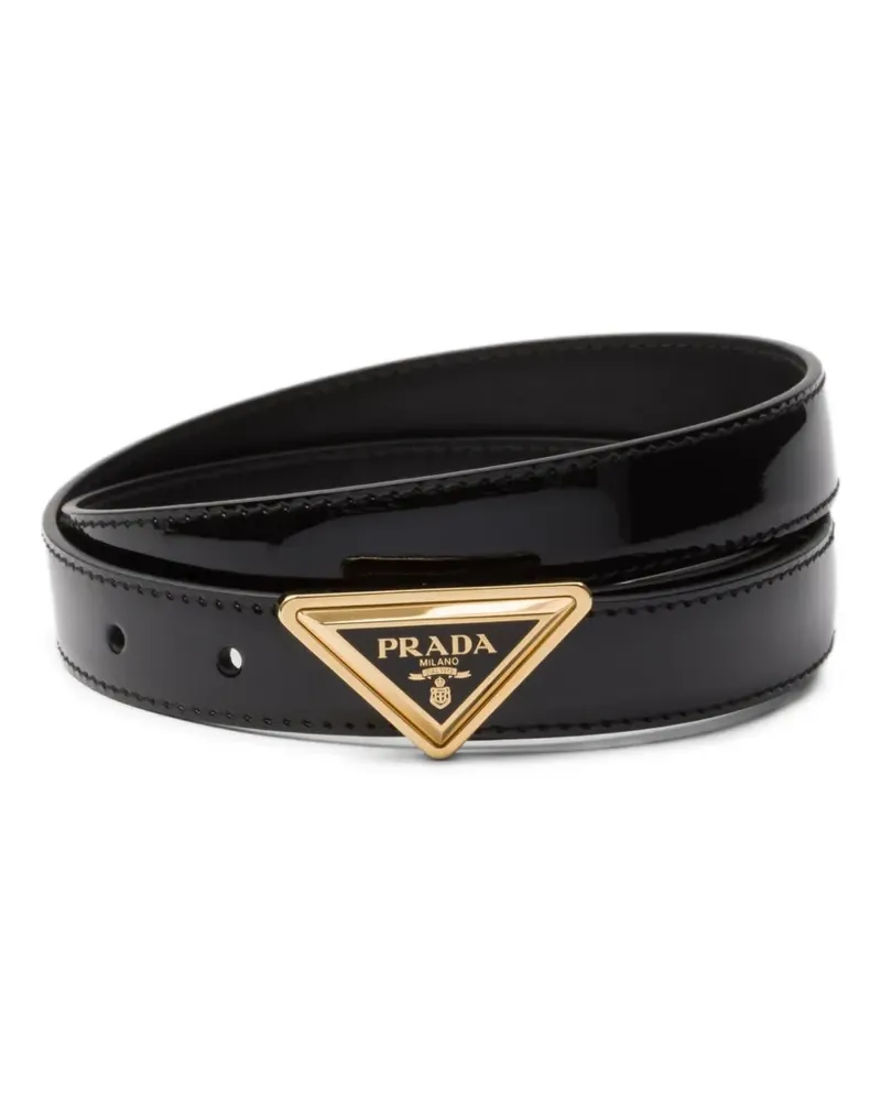 Prada Gürtel aus Lackleder - Schwarz Schwarz