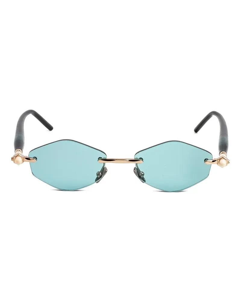KUBORAUM P60 geometric-frame rimless sunglasses - Blau Blau