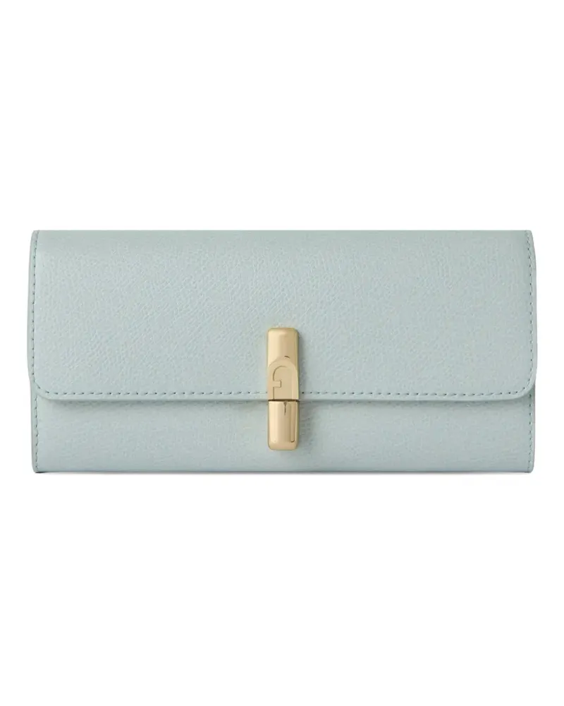 Furla XL Iride textured leather wallet - Blau Blau
