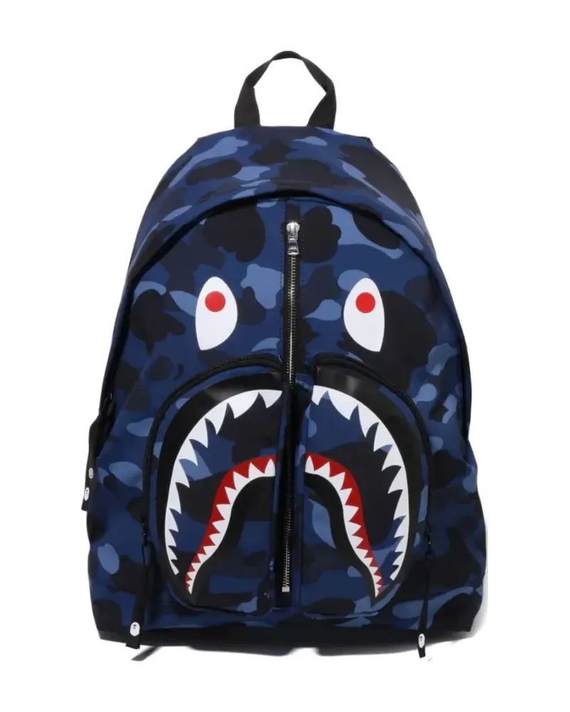 BAPE camouflage-pattern shark backpack - Blau Blau