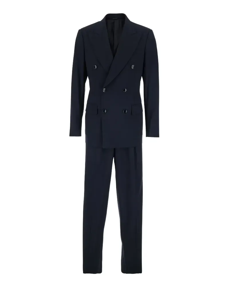 Giorgio Armani peak-lapel double-breasted suit - Blau Blau