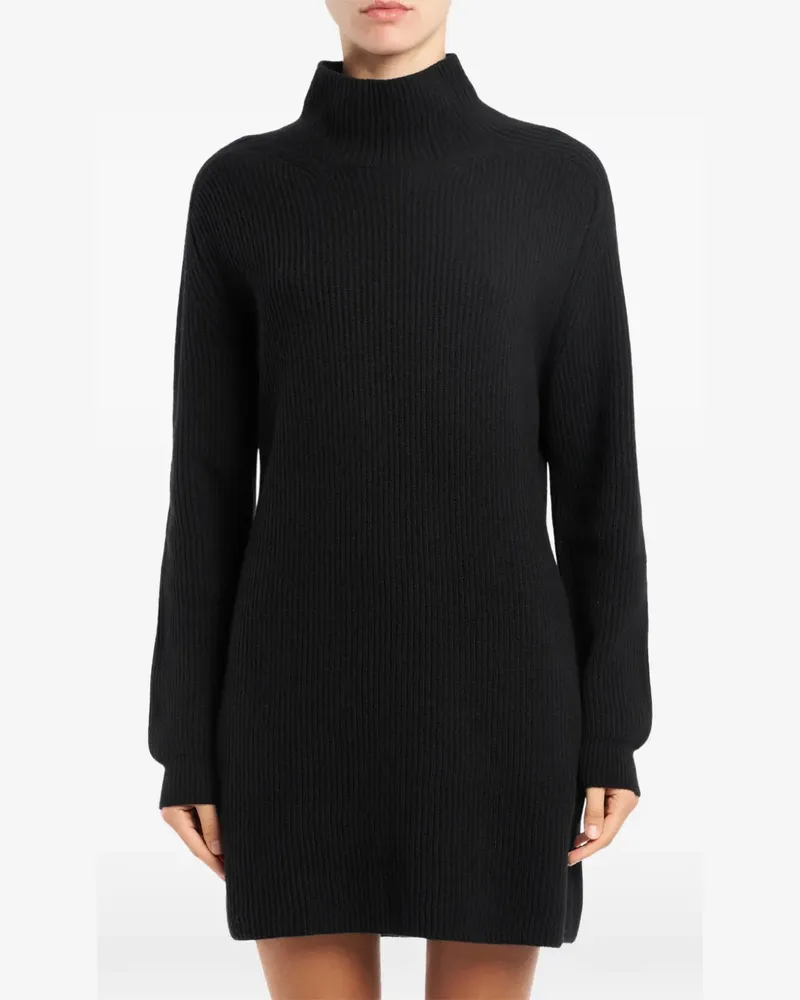 Dondup Stehkragen-Minikleid mit Logo-Schild - Schwarz Schwarz