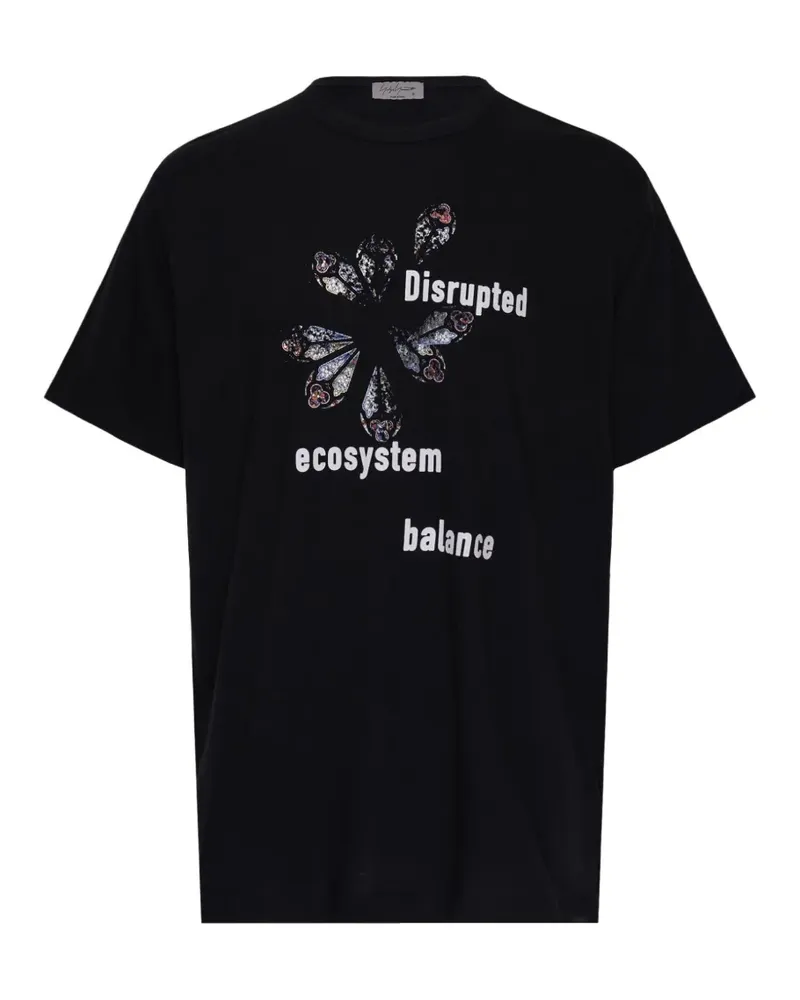 Yohji Yamamoto T-Shirt mit grafischem Print - Schwarz Schwarz