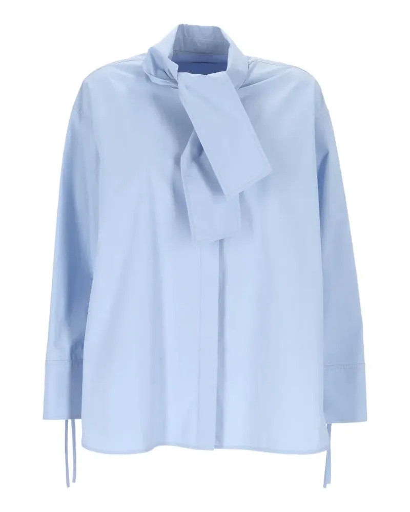 AGNONA pussy-bow long-sleeve shirt - Blau Blau