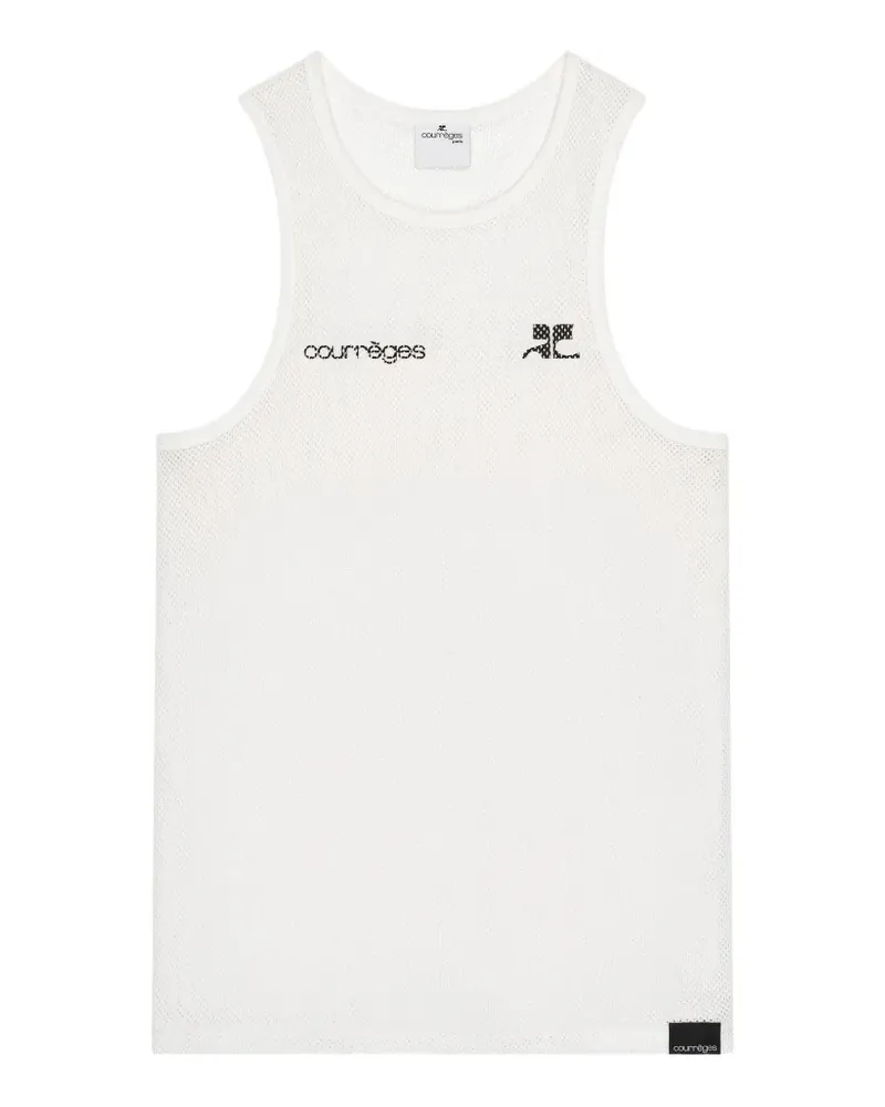 Courrèges Tanktop mit Logo-Print - Weiß Weiß