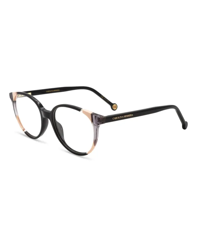 Carolina Herrera New York Brille mit rundem Gestell - Schwarz Schwarz