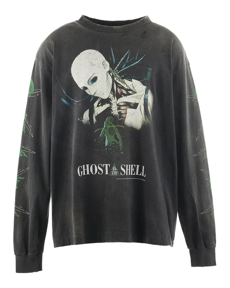 SAINT MXXXXXX Ghost in the Shell graphic-print long-sleeve T-shirt - Schwarz Schwarz