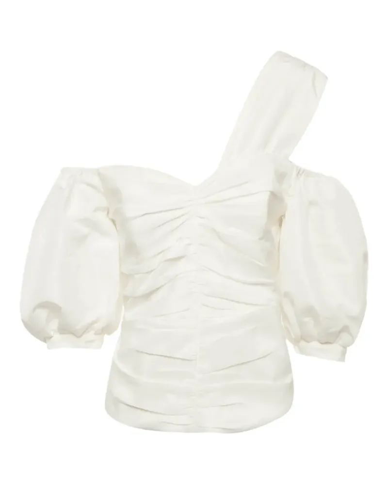 Self-Portrait 2019 ruched one-shoulder top - Nude Nude