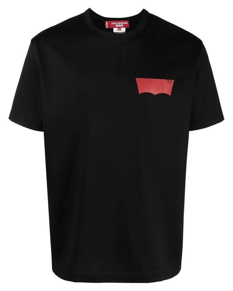 Junya Watanabe x Levi's T-Shirt mit Logo-Print Schwarz