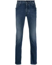 Jacob Cohën Tief sitzende Slim-Fit-Jeans Blau