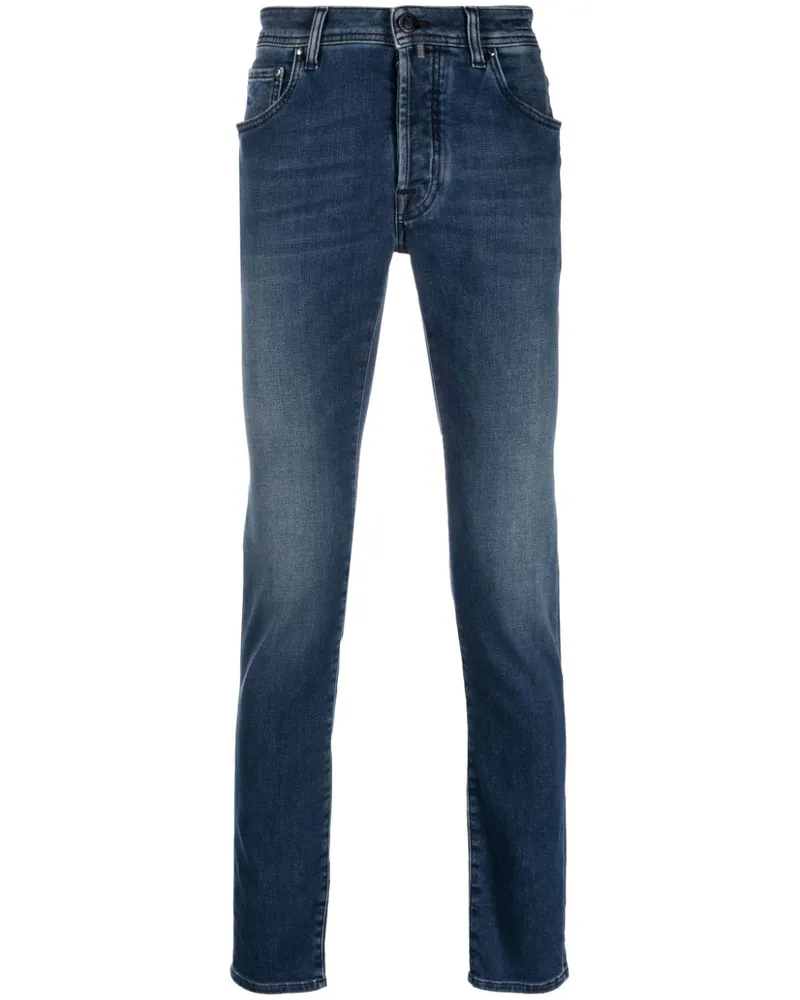 Jacob Cohën Tief sitzende Slim-Fit-Jeans - Blau Blau