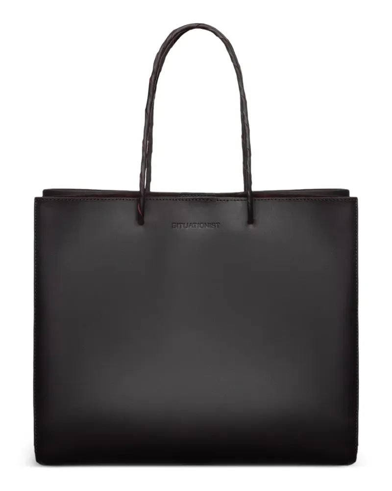 SITUATIONIST Tote Bag mit Flechtriemen - Braun Braun