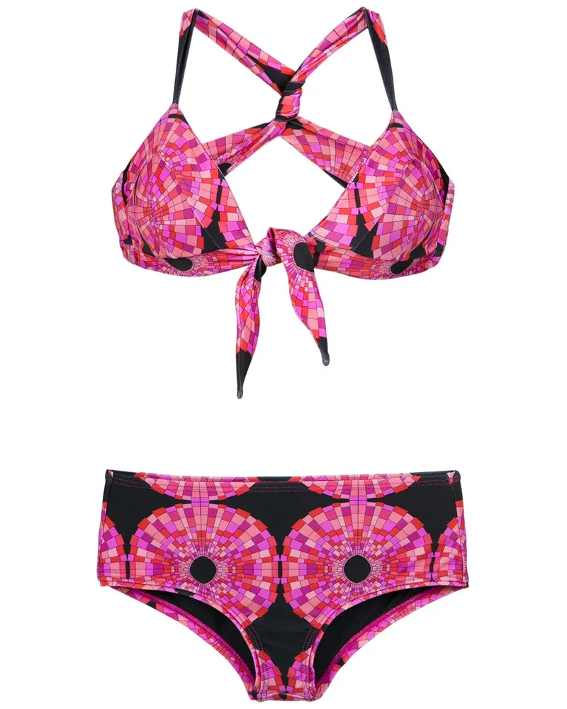 Amir Slama Bikini mit Print - Rosa Rosa