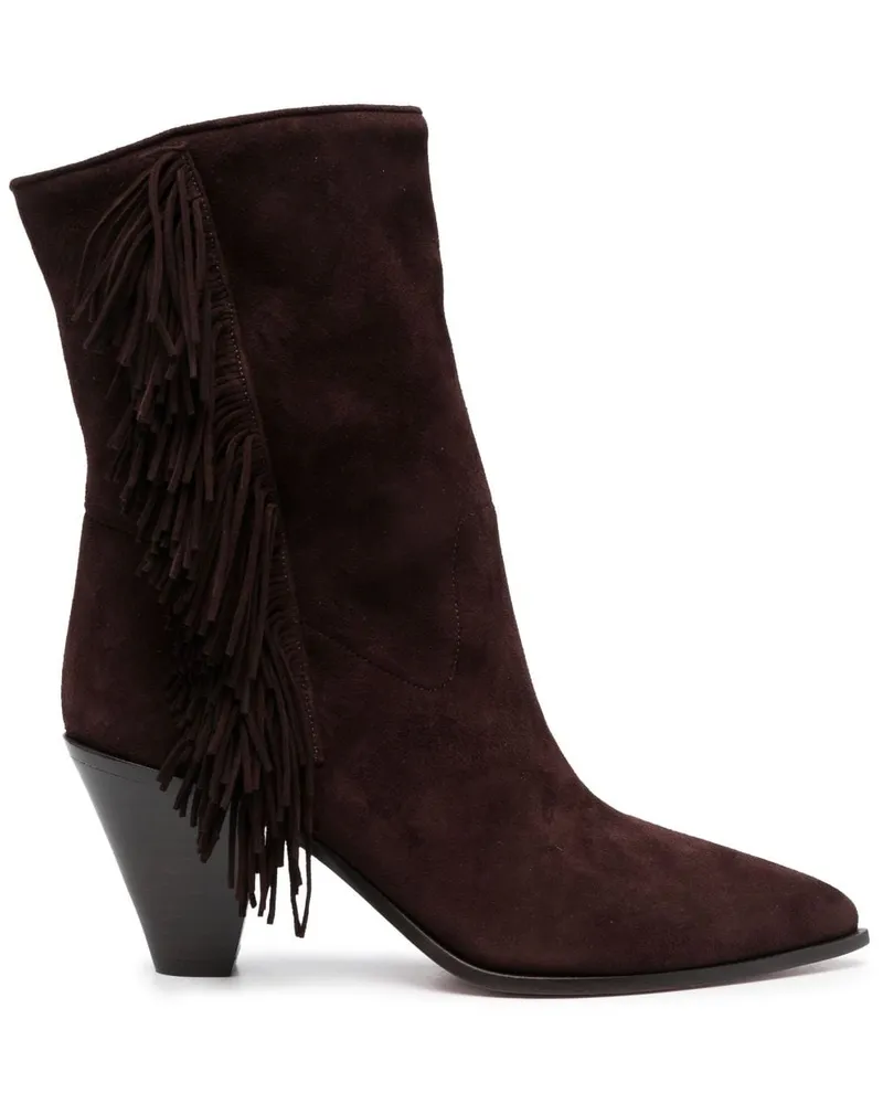 Aquazzura Stiefel aus Wildleder 70mm Braun