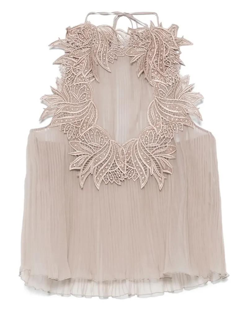 Alberta Ferretti Plissiertes Top - Nude Nude