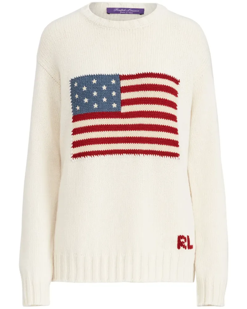 Ralph Lauren Flag Kaschmirpullover - Weiß Weiß