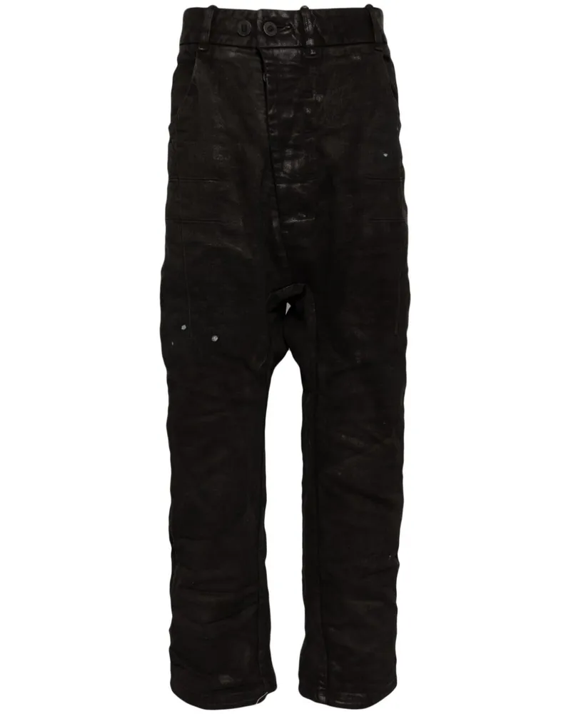 Boris Bidjan Saberi Asymmetrische Baggy-Jeans - Schwarz Schwarz