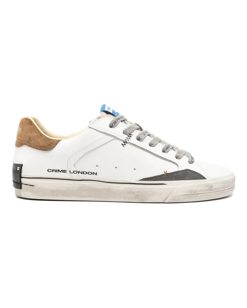 Crime Sneakers im Used-Look - Weiß Weiß