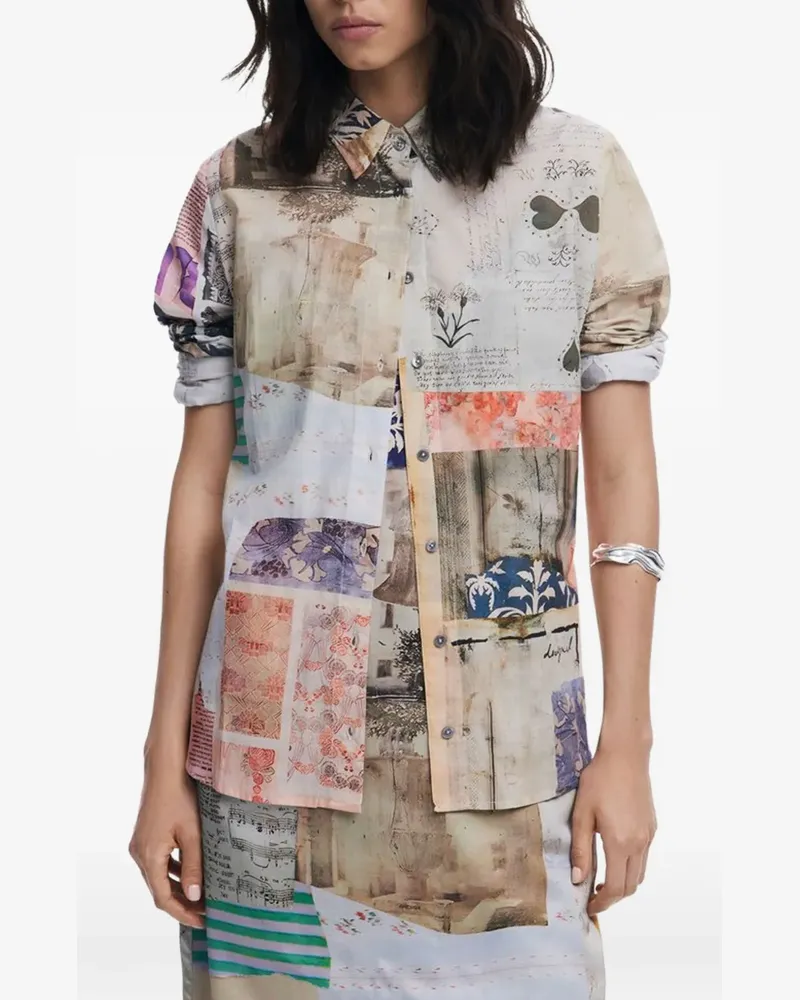 Desigual Hemd mit Patchwork-Print - Nude Nude