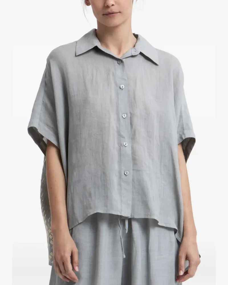 Greek Archaic Kori embroidered short-sleeve shirt - Grau Grau