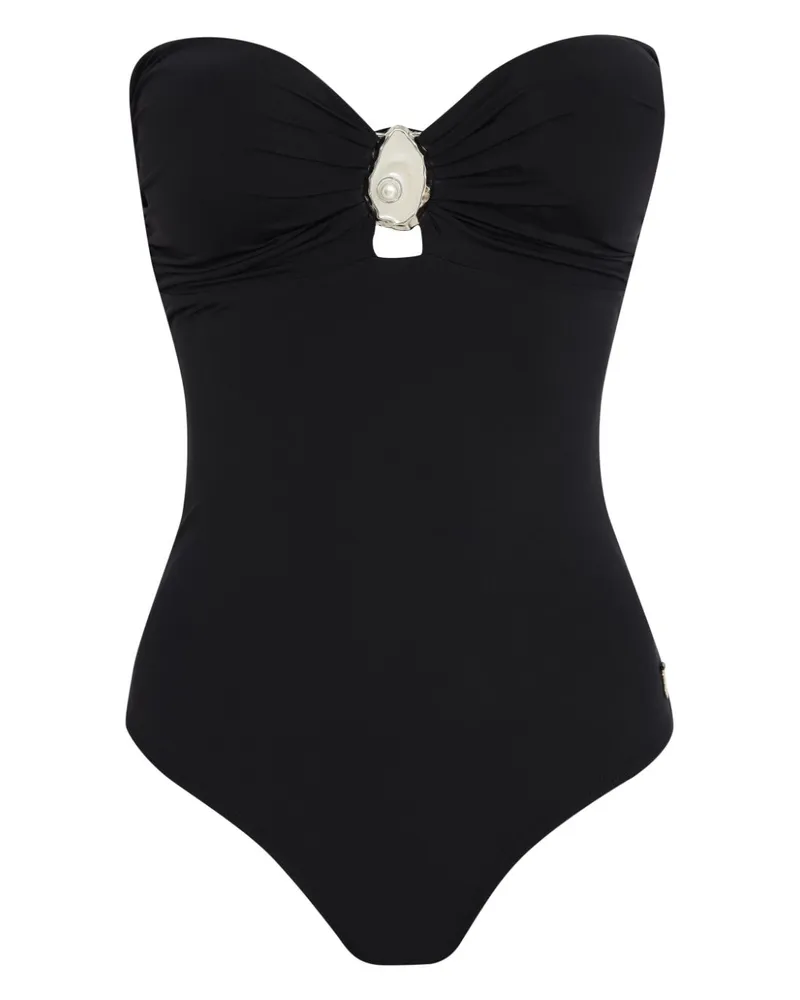 BRIGITTE Badeanzug mit Muschelapplikation - Schwarz Schwarz