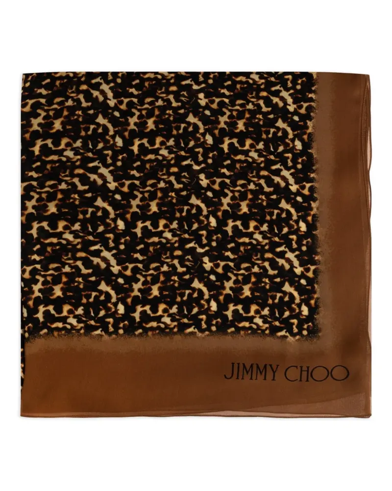 Jimmy Choo Seidenschal mit Tiermotiv - Braun Braun