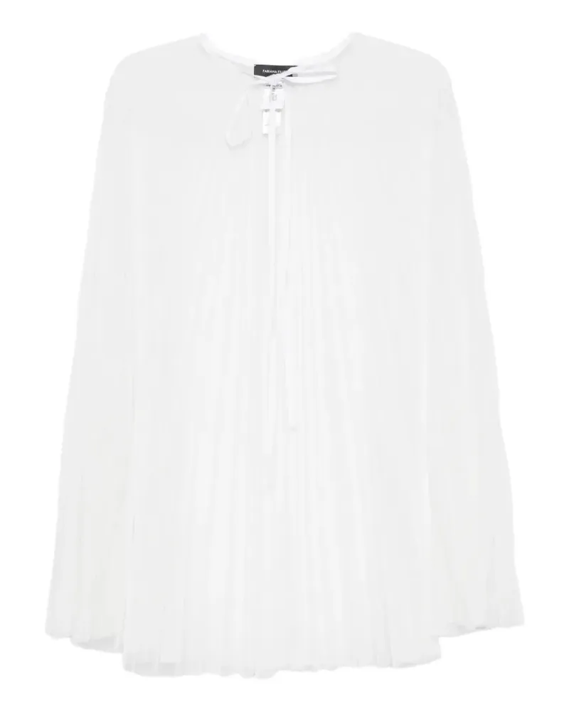 Fabiana Filippi pleated cape - Weiß Weiß