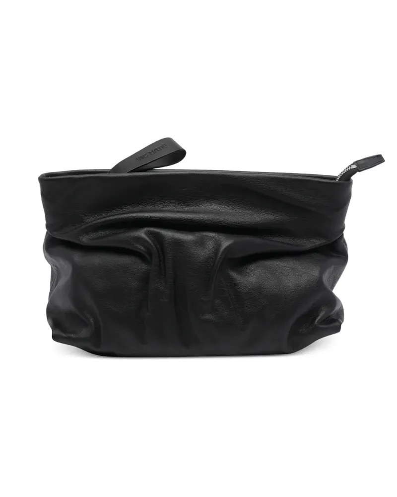 Vic Matié Travel Schultertasche aus Leder mit Reißverschluss - Schwarz Schwarz