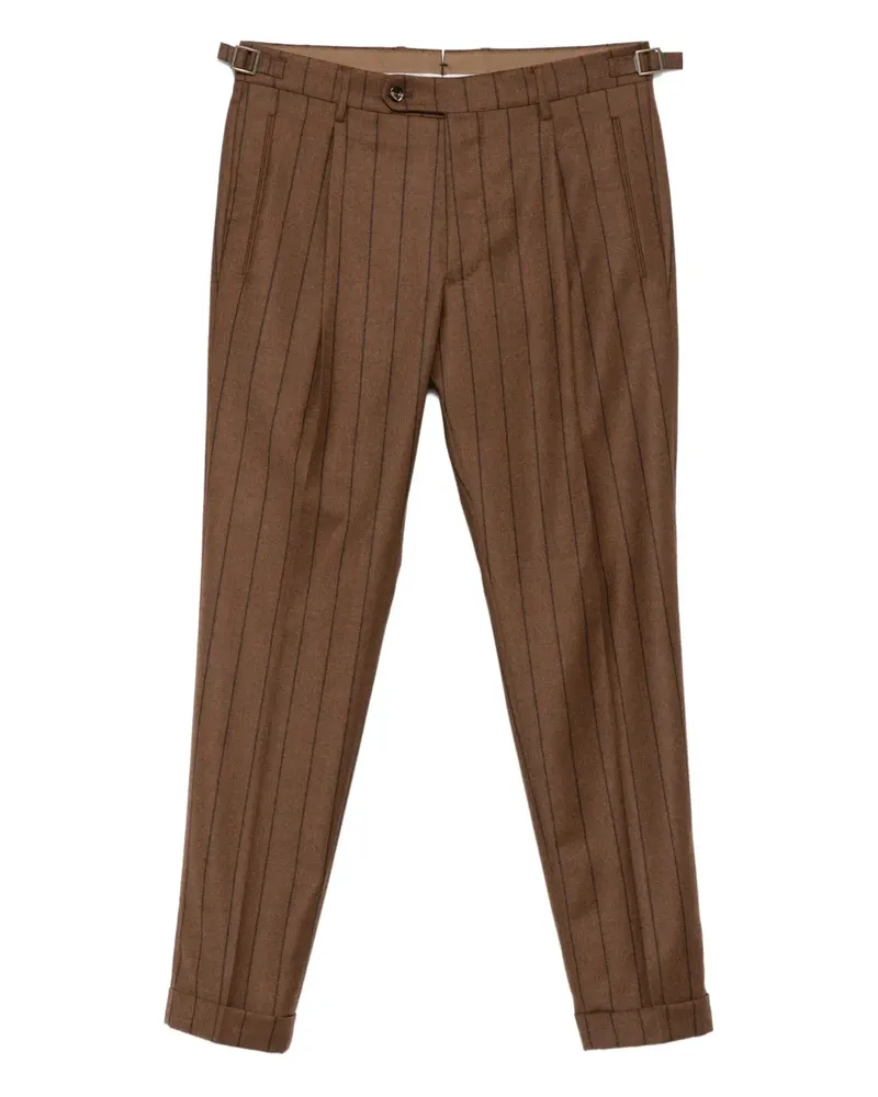 Berwich Bundfaltenhose mit Nadelstreifen - Braun Braun