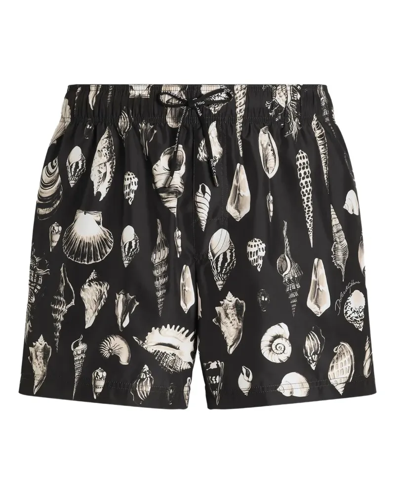 Dolce & Gabbana Badeshorts mit Muschel-Print - Schwarz Schwarz