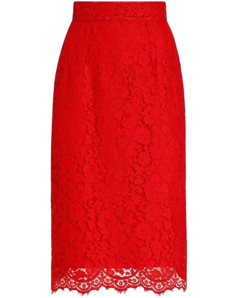Dolce & Gabbana Midirock aus Spitze - Rot Rot