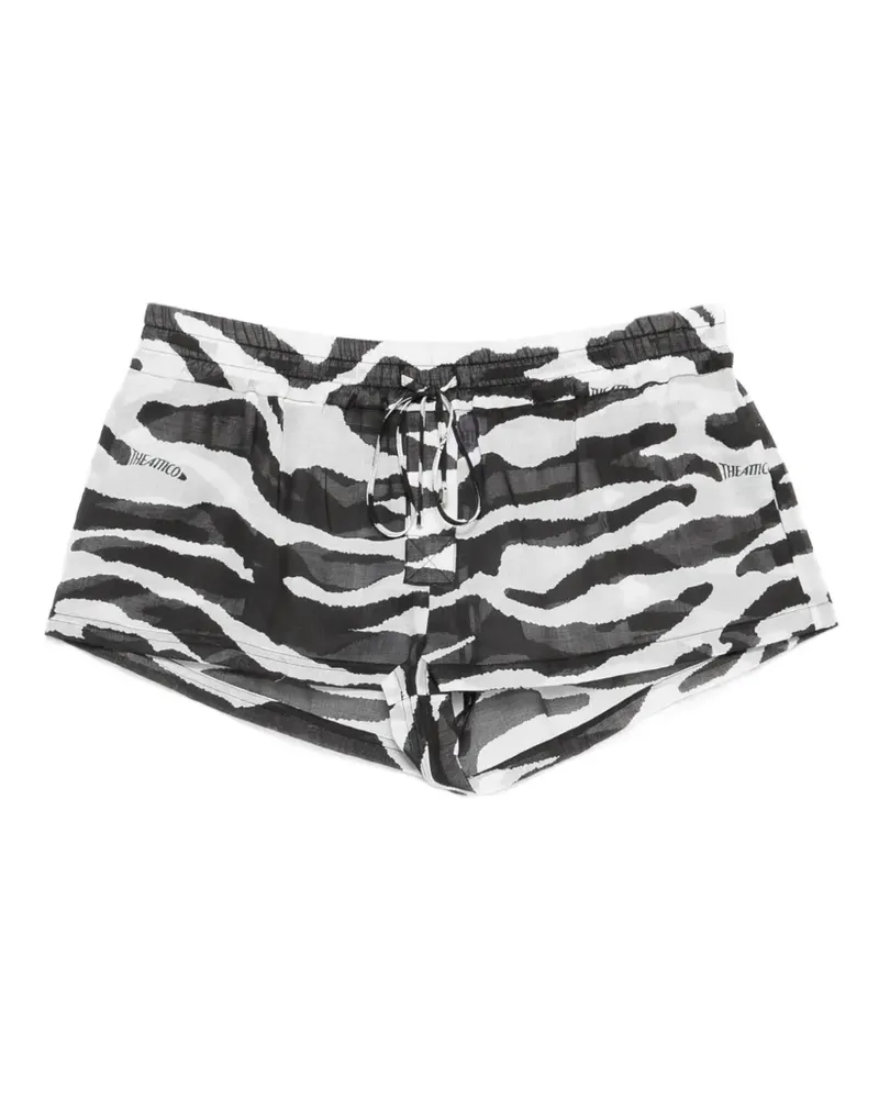 ATTICO zebra-pattern drawstring shorts - Weiß Weiß