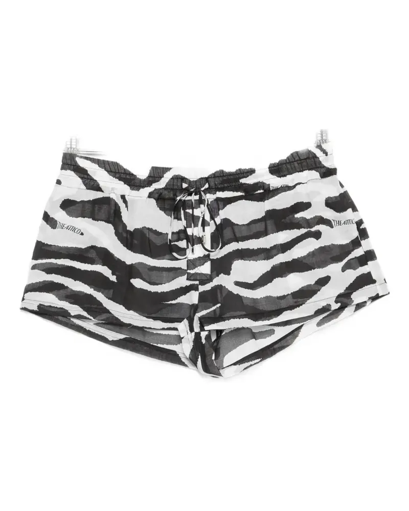 ATTICO zebra-pattern drawstring shorts - Weiß Weiß