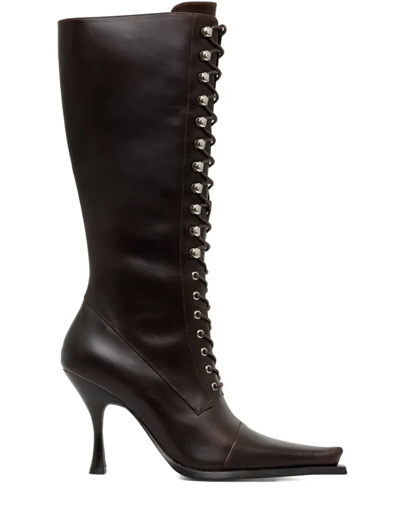 Jeffrey Campbell Lani lace-up heeled boots - Braun Braun