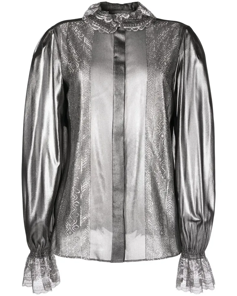 Alberta Ferretti Spitzenhemd mit laminiertem Finish - Grau Grau