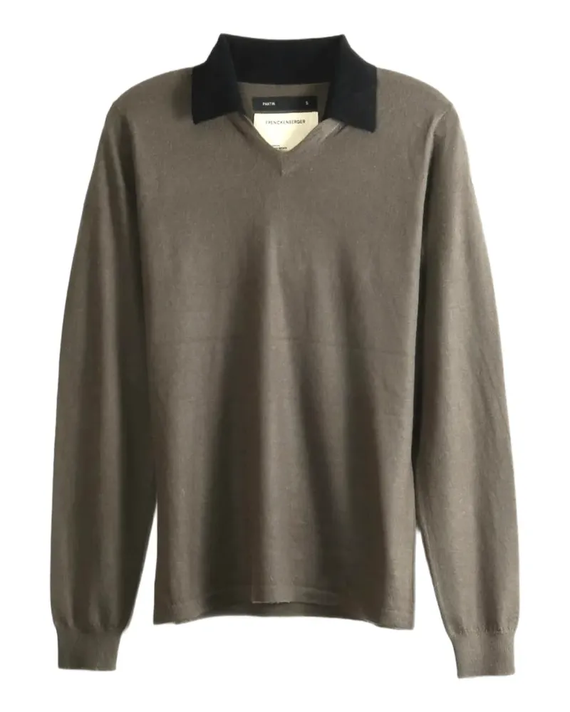 Frenckenberger contrast-collar V-neck sweater - Braun Braun
