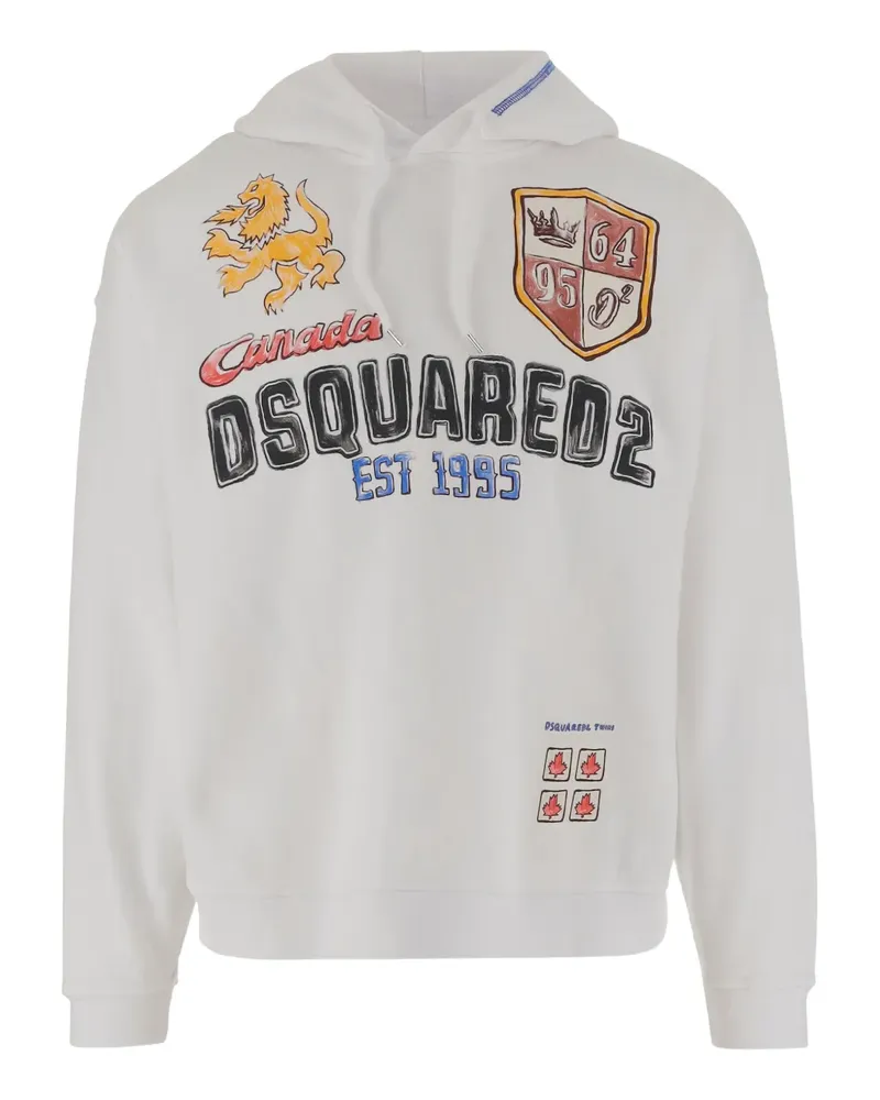 Dsquared2 Hoodie mit grafischem Print - Weiß Weiß