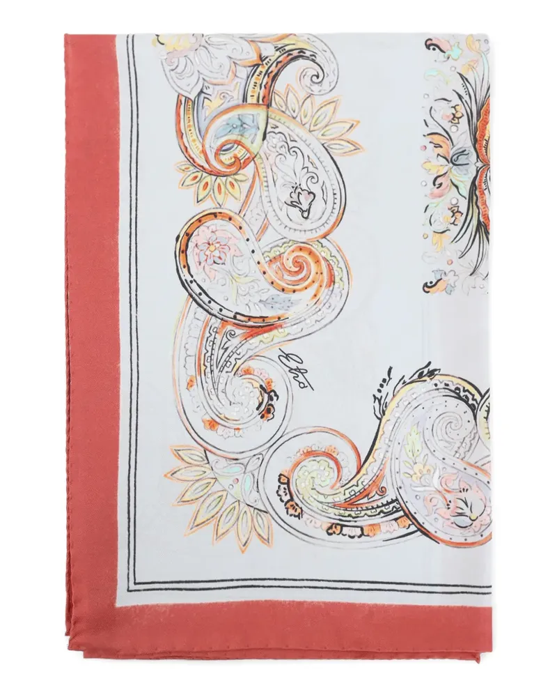 Etro Schal mit Paisley-Print - Weiß Weiß